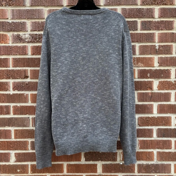 Paul Fredrick Men’s Black Gray Diamonds Linen Cotton Crew Neck Sweater Size M - Picture 2 of 7